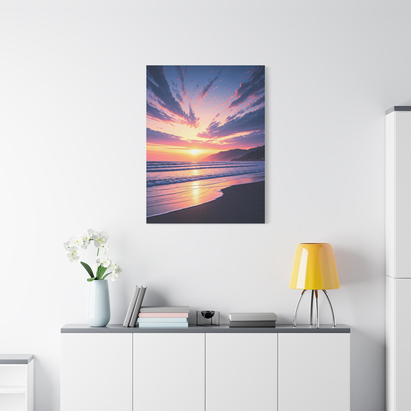 Vibrant Skyburst Seaside Sunset Wall Art & Canvas Prints