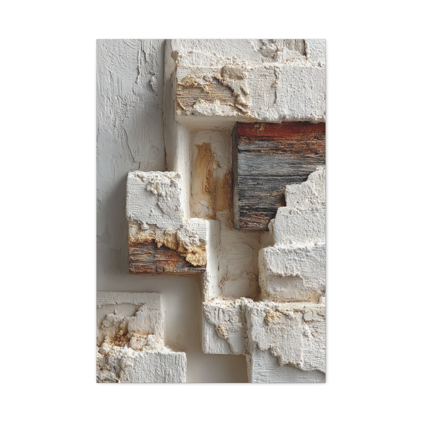 Minimal Plaster Block Assemblage Wall Art & Canvas Print