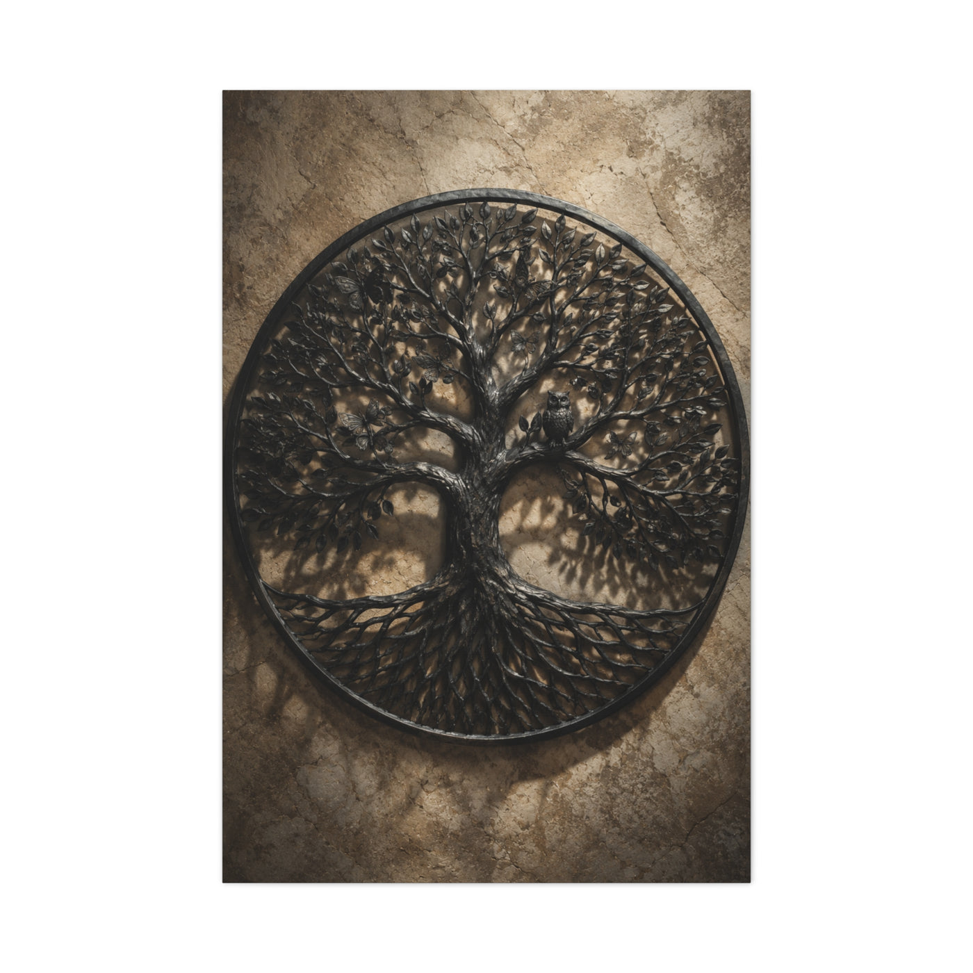Metal Tree of Life Sculptural Relief Trees Wall Art & Canvas Print
