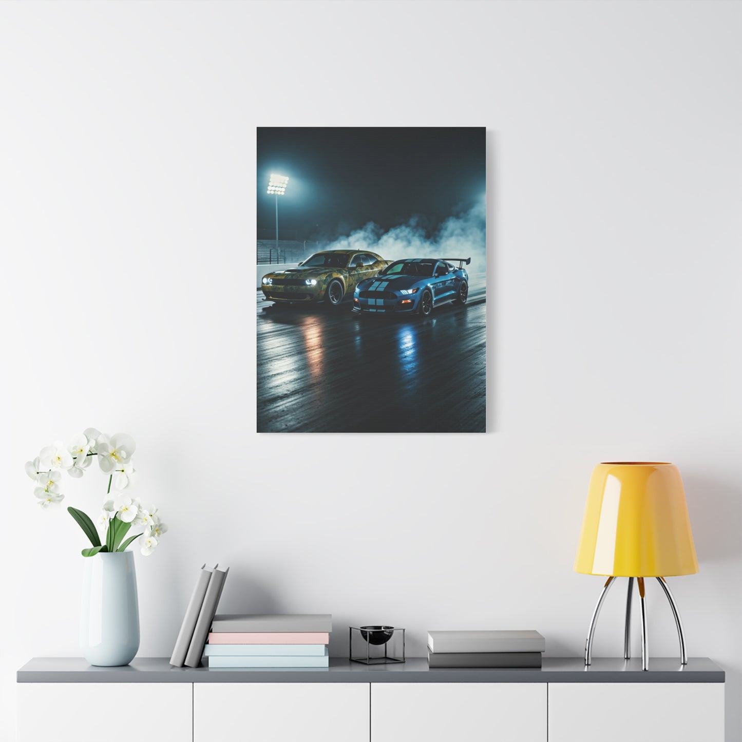 Burnout Ritual – Demon Smoke vs Shelby GT500 Precision Wall Art & Canvas Prints