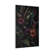 Dark Botanical Hibiscus Jungle Tropical Wall Art & Canvas Print