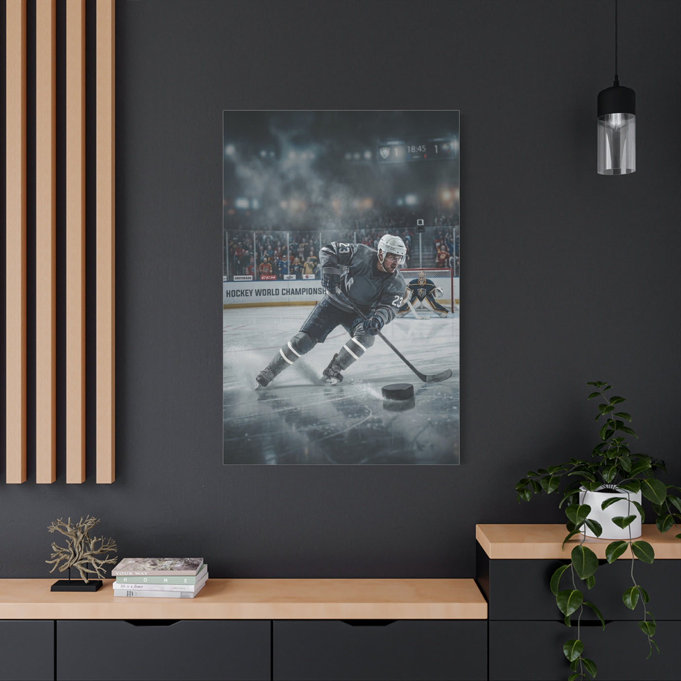 Championship Hockey Action Sports Wall Art & Canvas Print