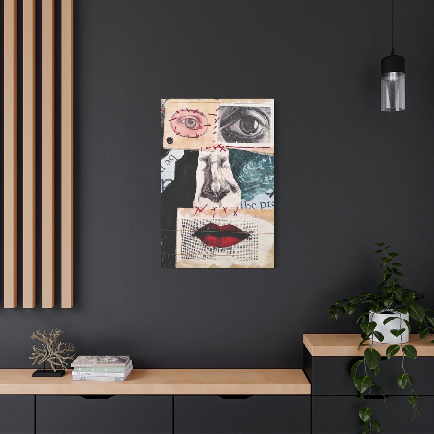 Face Abstract Painting Mixed Media Wall Art & Canvas Prints