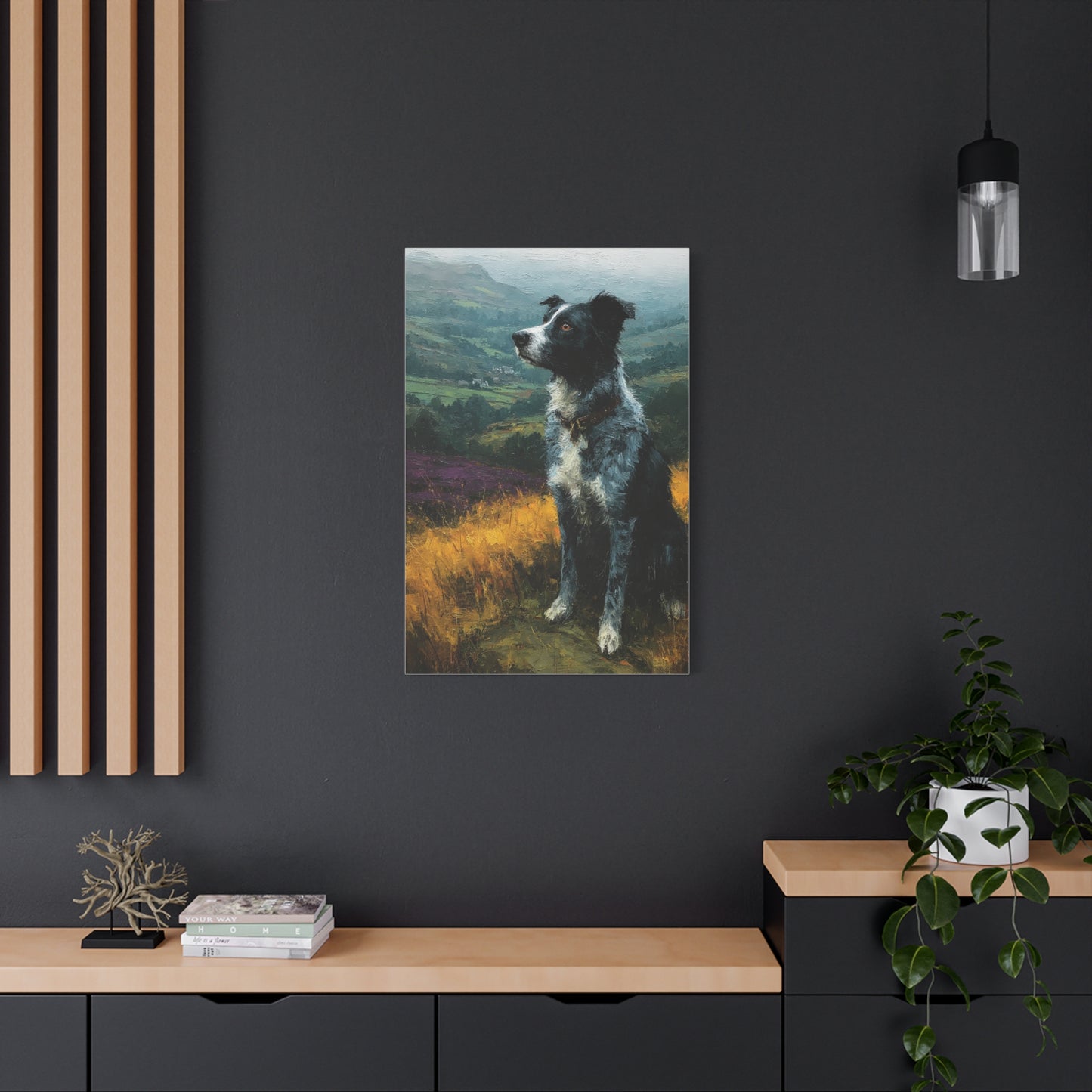 Border Collie Highland Landscape Wall Art & Canvas Print