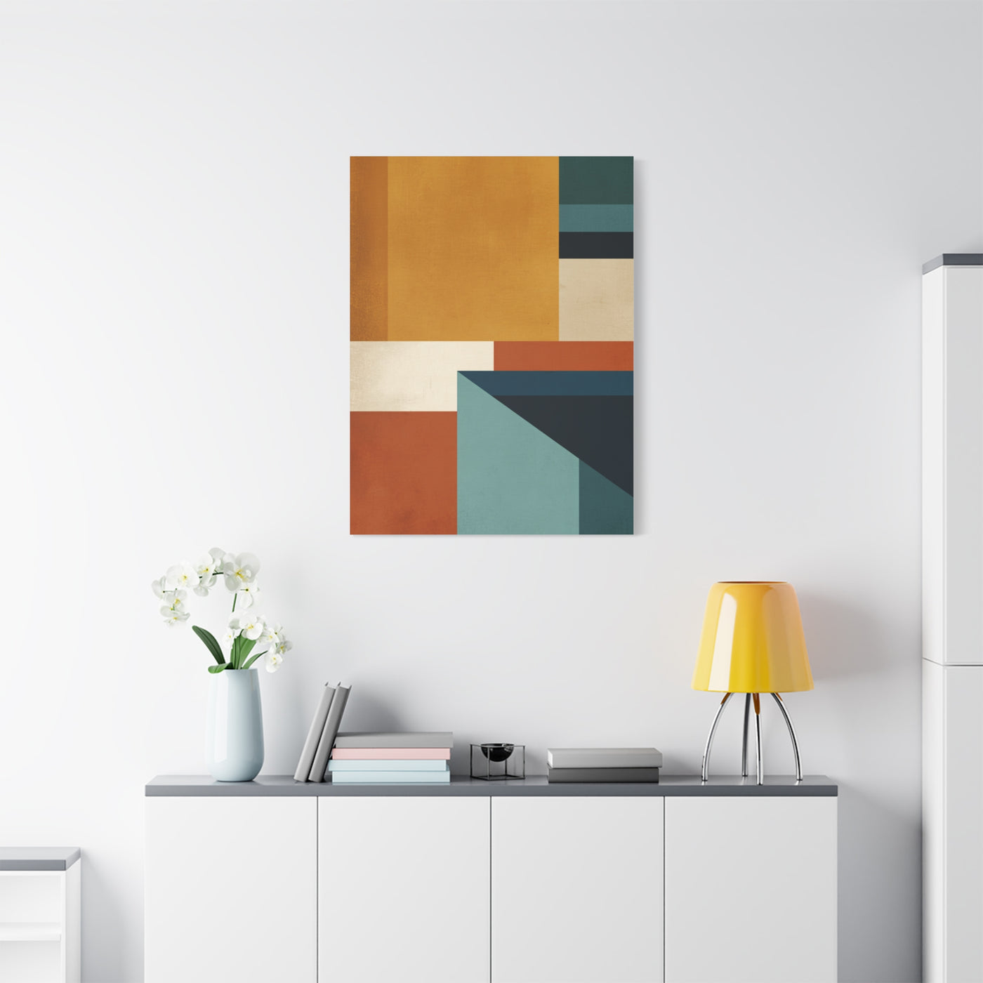 Mid Century Modern Geometric Color Block Wall Art & Canvas Print
