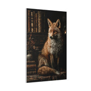 Dark Academia Fox Library Portrait Wall Art & Canvas Print