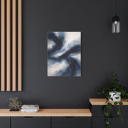 Expressive Navy Brush Flow Abstraction Wall Art & Canvas Print