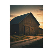Country Road Barn at Dusk Wall Art & Canvas Prints