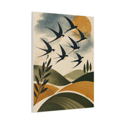 Minimalist Bird Silhouette Landscape Wall Art & Canvas Print
