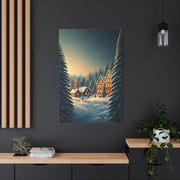 Snowy Christmas Village Under Winter Stars Wall Art & Canvas Print
