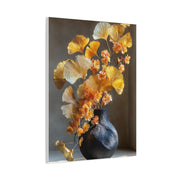 Gold Ginkgo Floral Vase Wall Art & Canvas Print