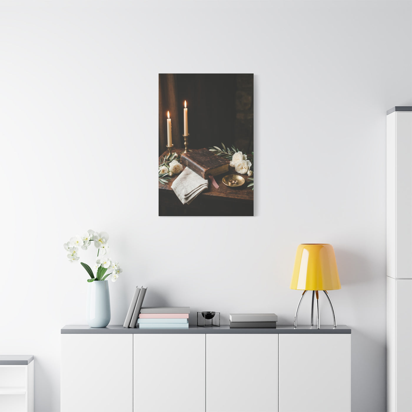 Faith & Union Candlelit Still Life Wall Art & Canvas Print