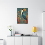 Modernist Heron Marsh Composition Wall Art & Canvas Print