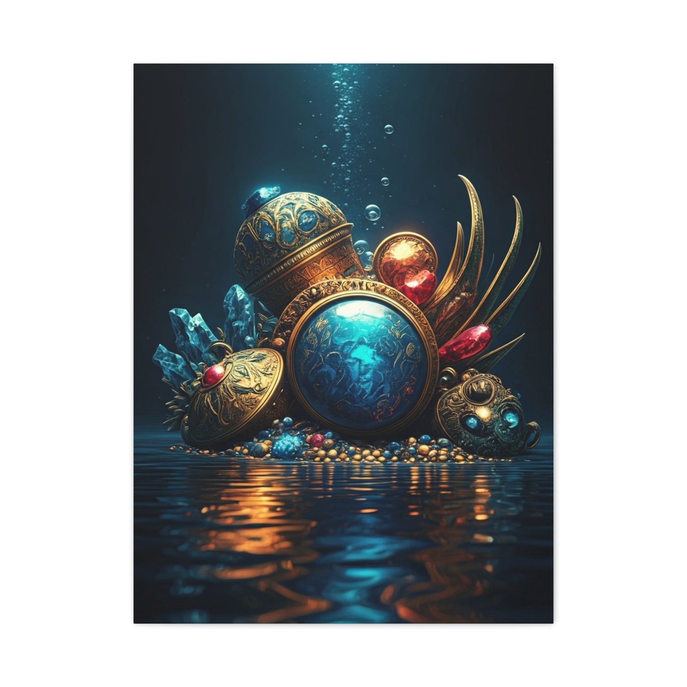 Sunken Royal Treasure Relics in Deep Blue Water Wall Art & Canvas Prints