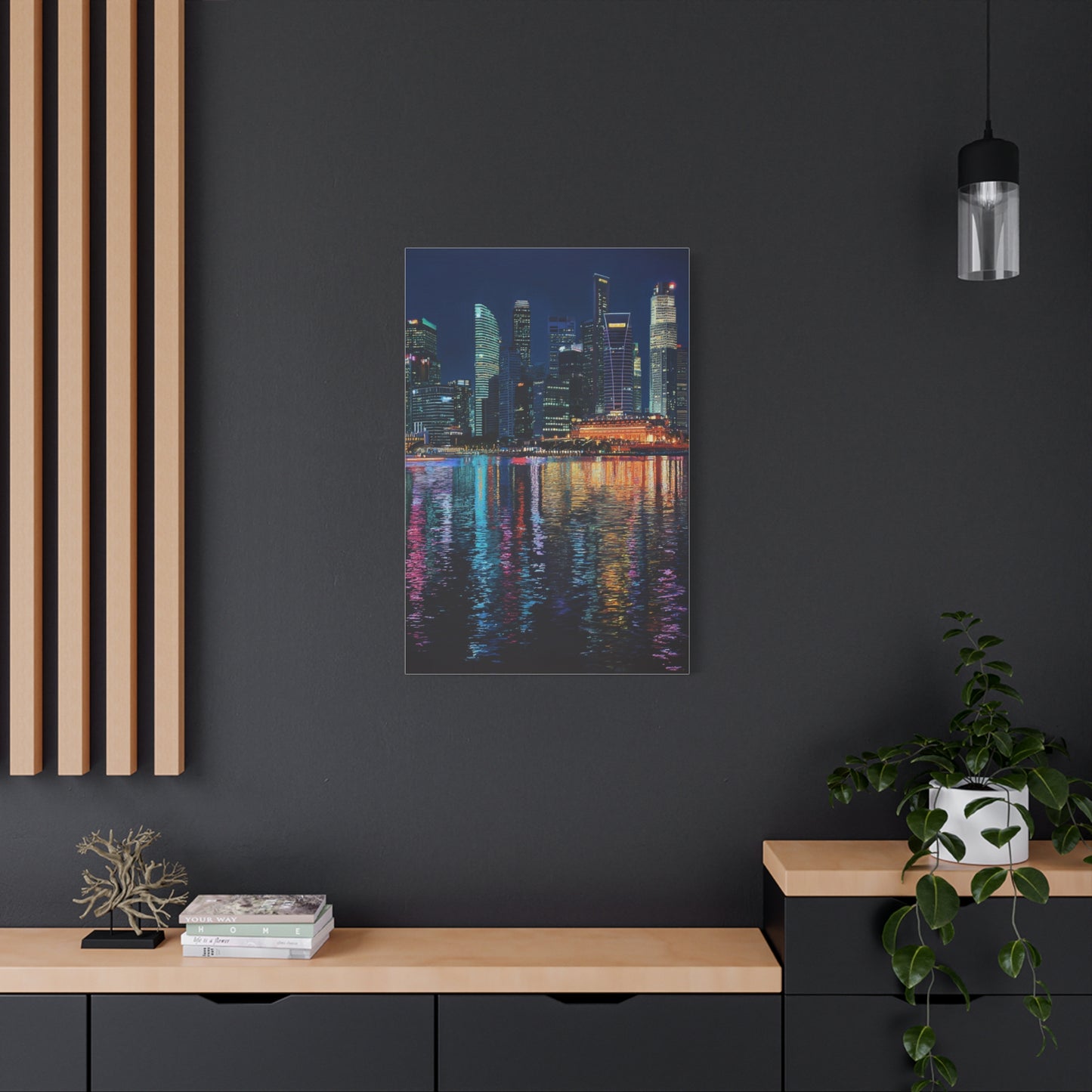 Singapore Skyline Marina Bay Night Reflections Wall Art & Canvas Print