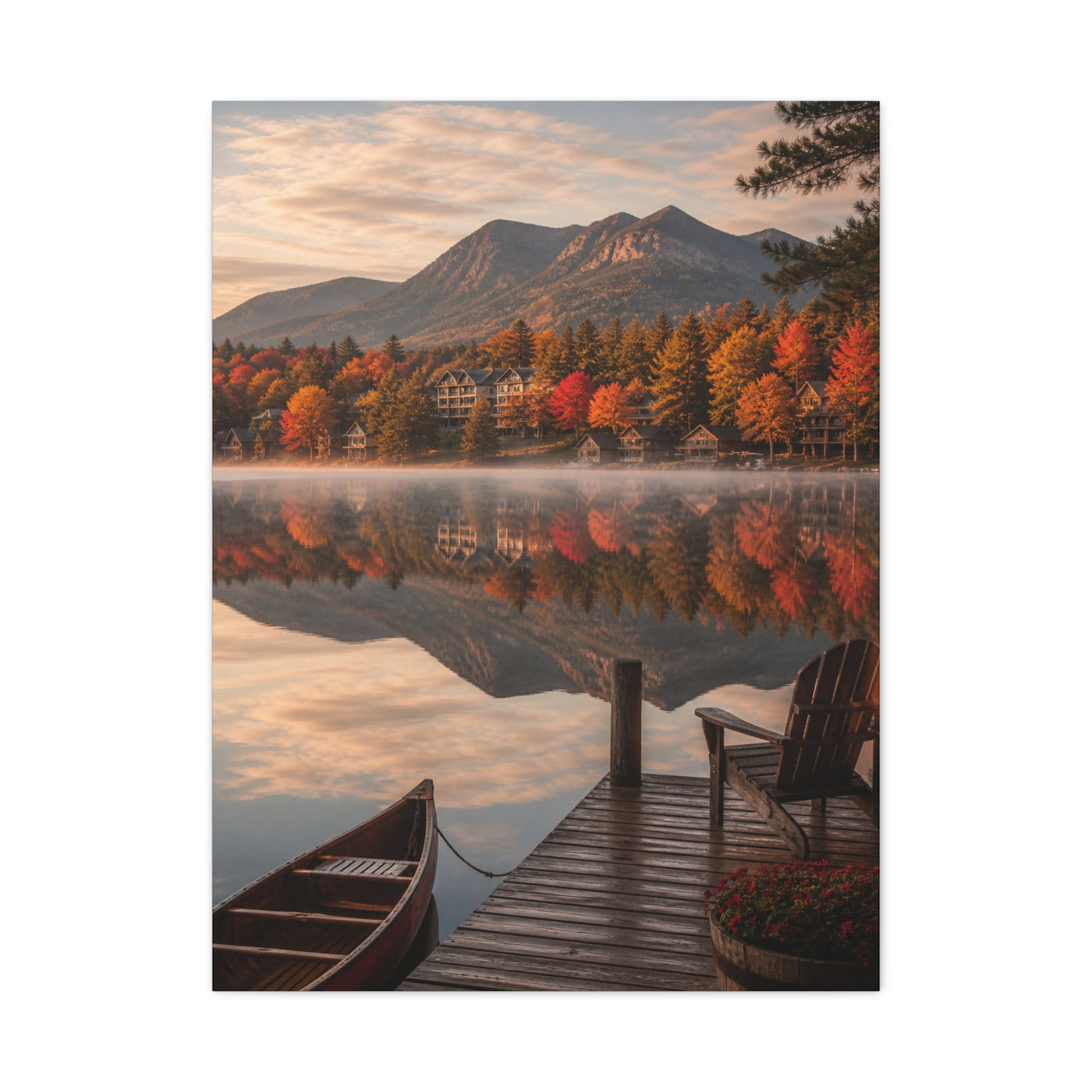 Lake Placid Autumn Reflection Wall Art & Canvas Print
