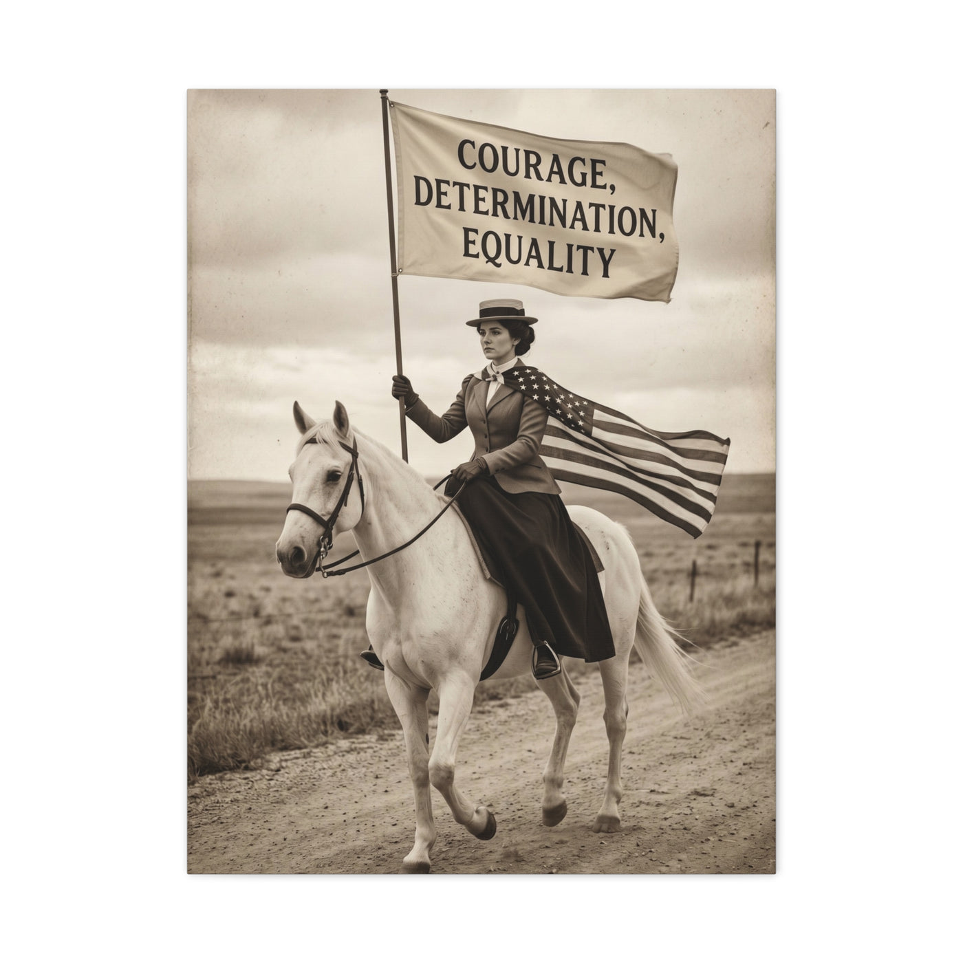 Suffrage Rider Equality Statement Wall Art & Canvas Print