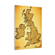 World Map on Aged Scroll Background Wall Art & Canvas Prints .