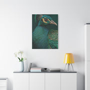 Regal Emerald Peacock Portrait Wall Art & Canvas Print