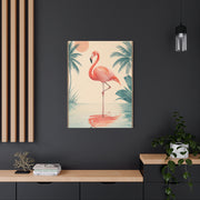 Minimal Flamingo Sunset Reflection Tropical Wall Art & Canvas Print