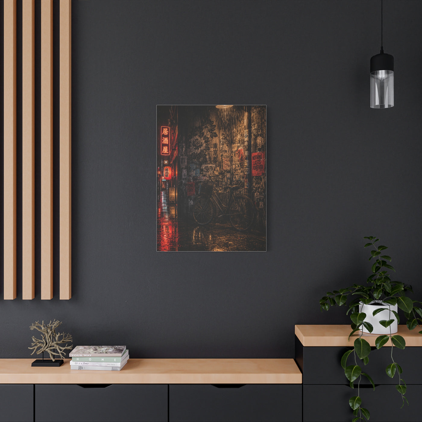 Neon Tokyo Alley Graffiti Street Wall Art & Canvas Print
