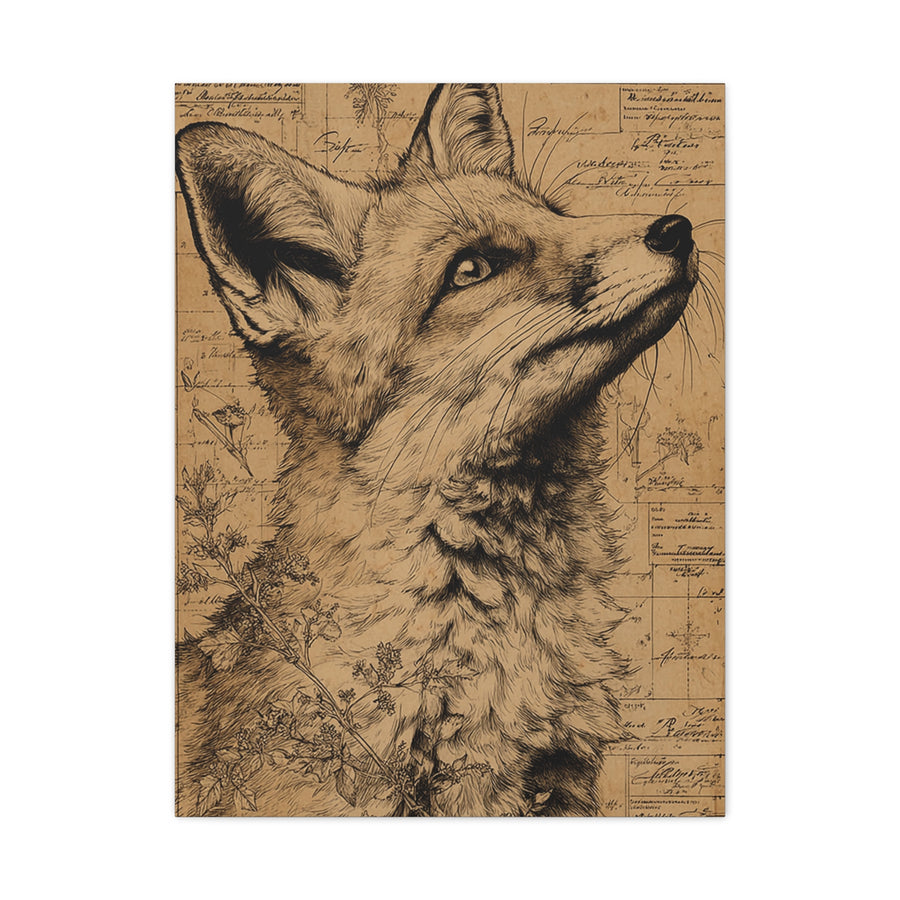 Vintage Natural History Fox Study Wall Art & Canvas Print
