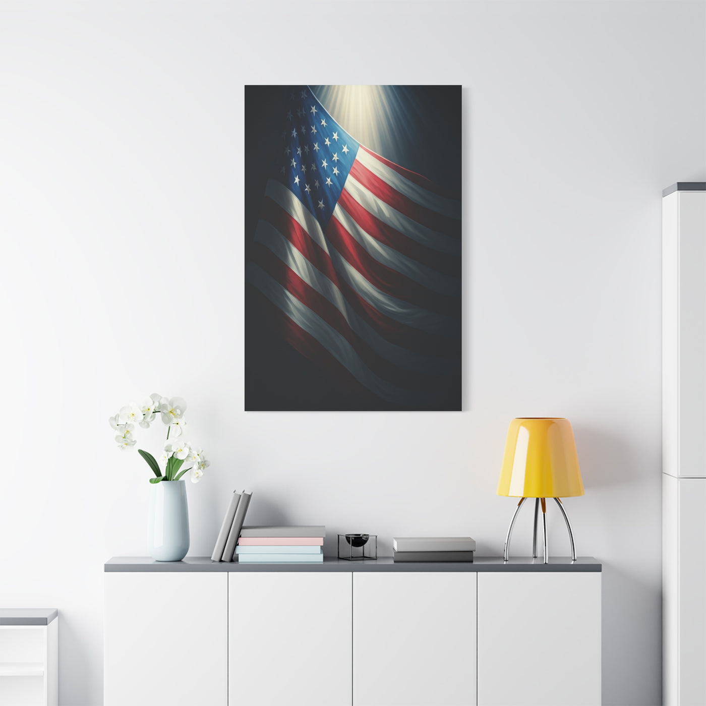 Spotlight American Flag Honor Wall Art & Canvas Prints