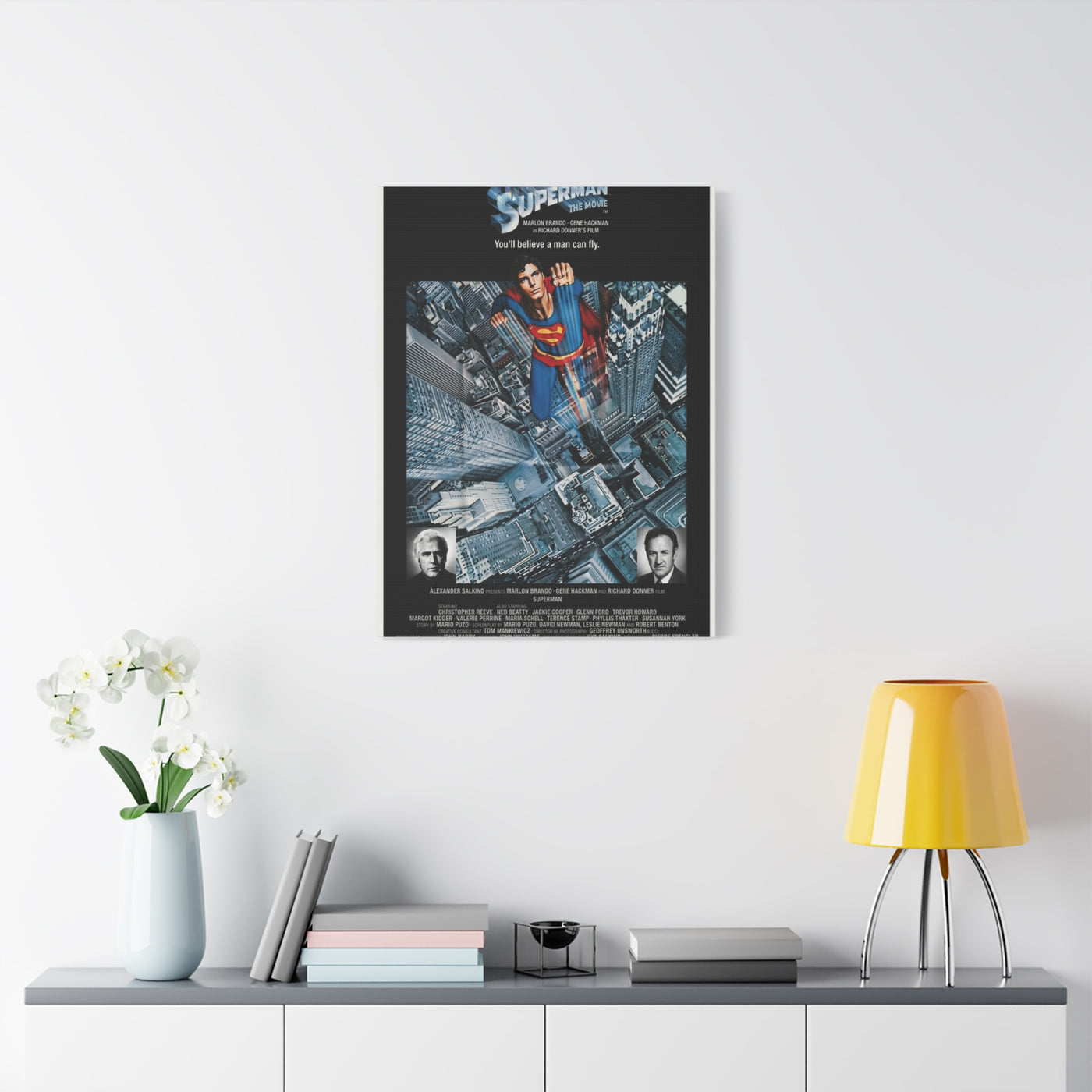 Superman "You'll Believe A Man Can Fly" Movie Poster Wall Art & Canvas Print