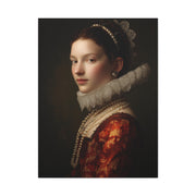 Baroque Noblewoman With Pearls Classical Portrait Wall Art & Canvas Print