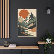Mid-Century Graphic Sunset Mountain Wall Art & Canvas Print