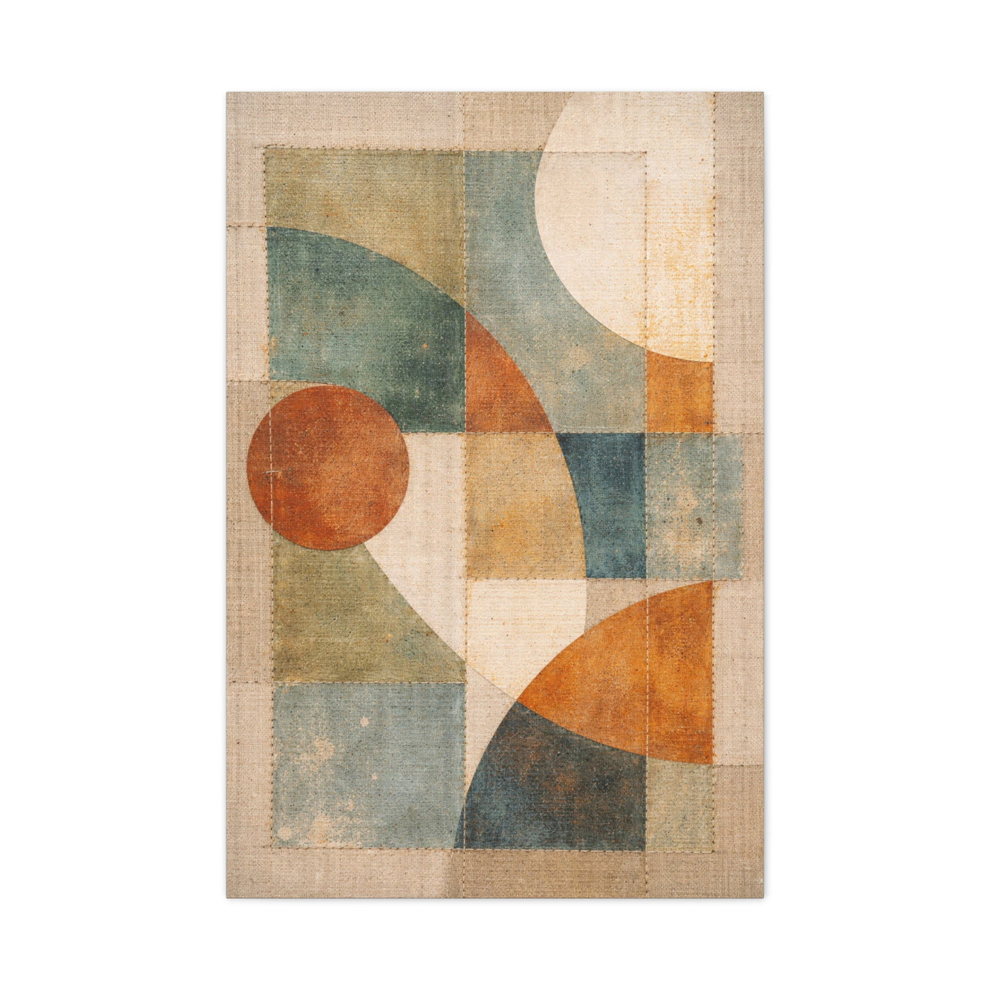 Stitched Geometric Canvas Abstraction Wall Art & Canvas Print