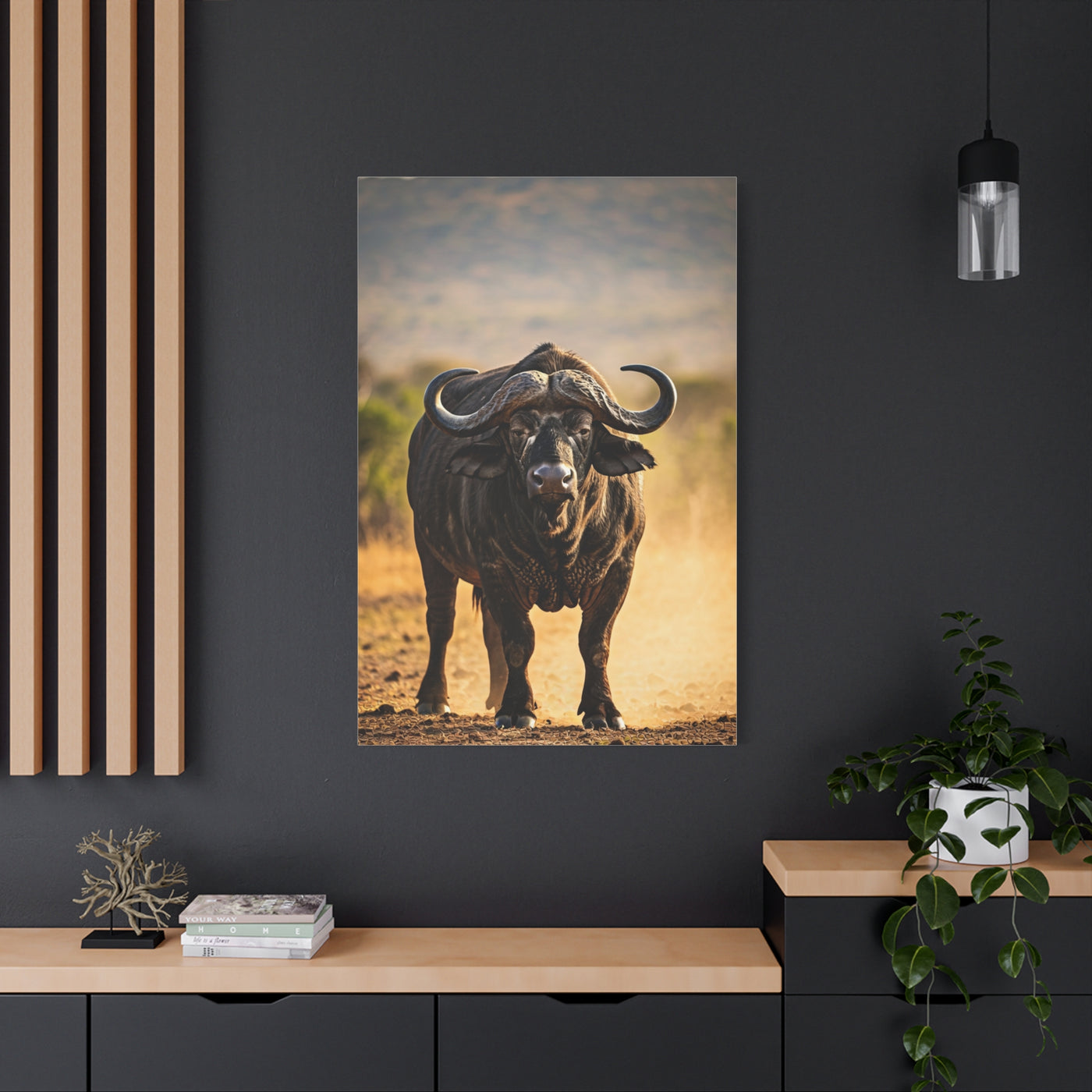 Powerful Buffalo Staring Forward Wall Art & Canvas Prints