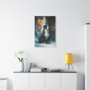 Bernese Mountain Dog Winter Chalet Wall Art & Canvas Print