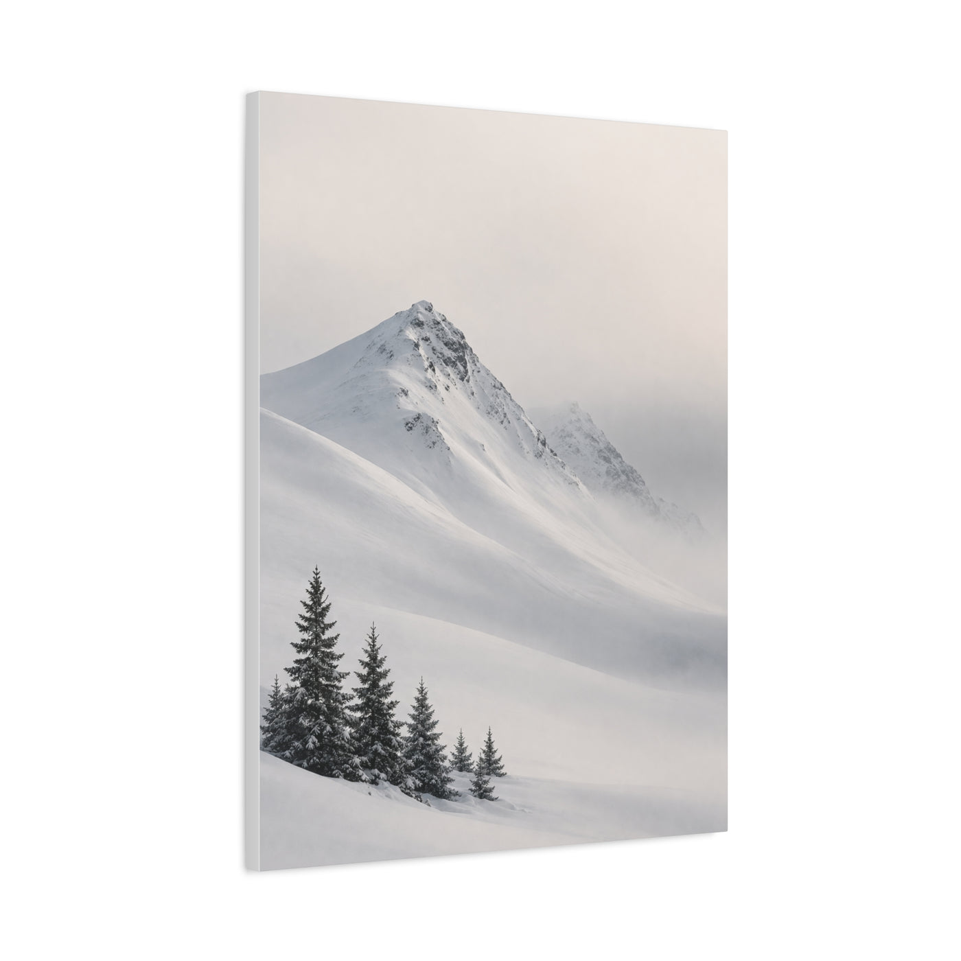Snowy Mountain Ridge & Pines Wall Art & Canvas Print