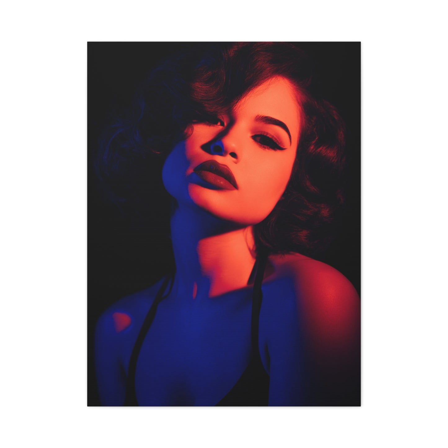 Neon Shadow Fashion Portrait Wall Art & Canvas Print