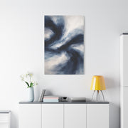 Expressive Navy Brush Flow Abstraction Wall Art & Canvas Print