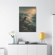 Lion on Cliff at Sunrise Sovereign View Wall Art & Canvas Print