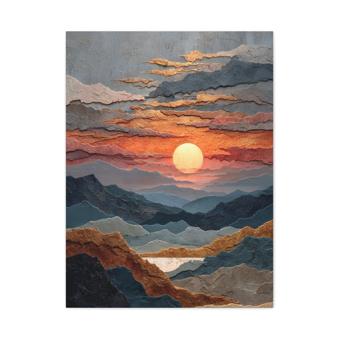 Layered Desert Sunset Abstract Landscape Wall Art & Canvas Print