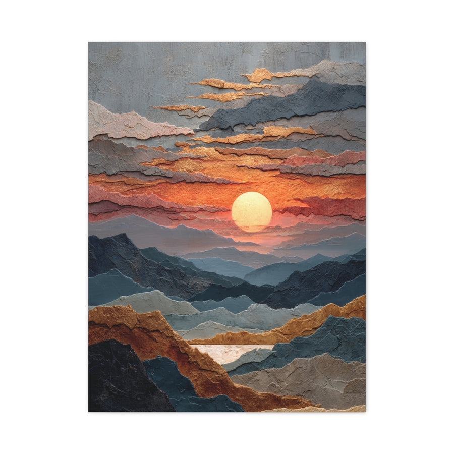 Layered Desert Sunset Abstract Landscape Wall Art & Canvas Print
