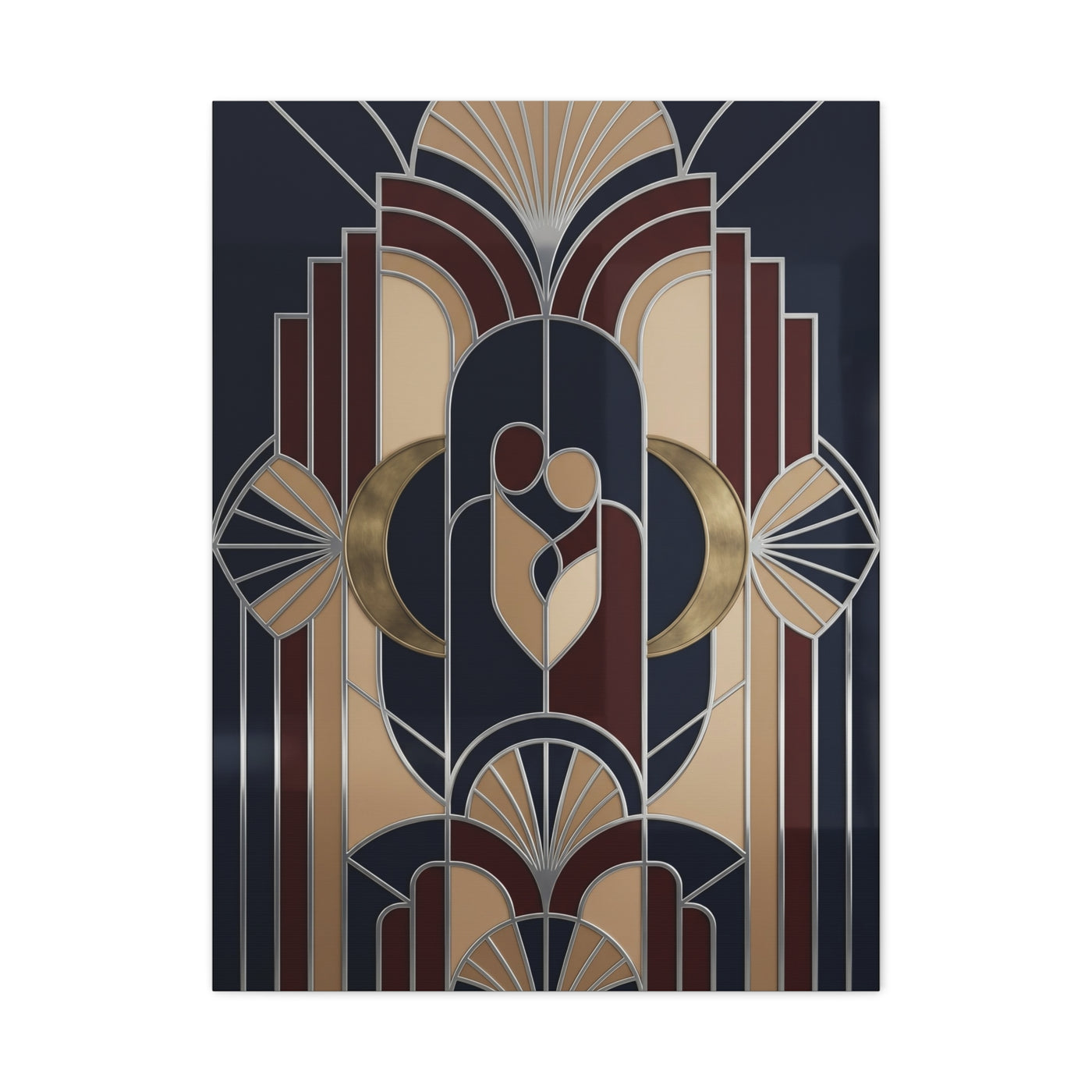 Neo-Deco Geometric Romance Composition Wall Art & Canvas Print