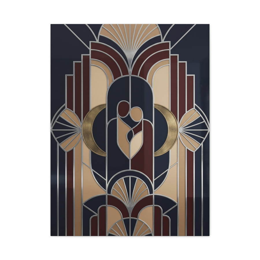Neo-Deco Geometric Romance Composition Wall Art & Canvas Print