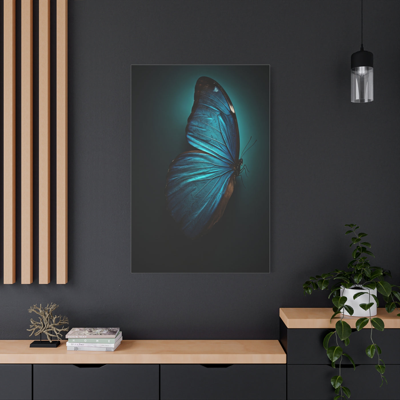 Blue Morpho Butterfly Side Profile Study Wall Art & Canvas Prints
