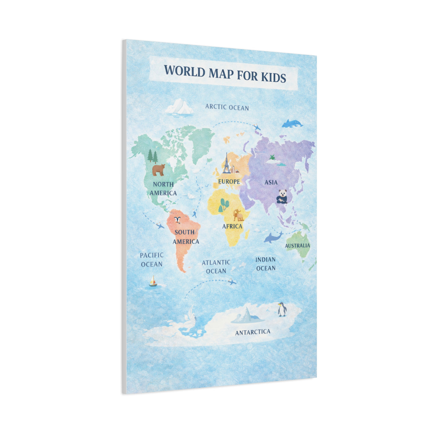 World Map Exploration for Kids Wall Art & Canvas Print