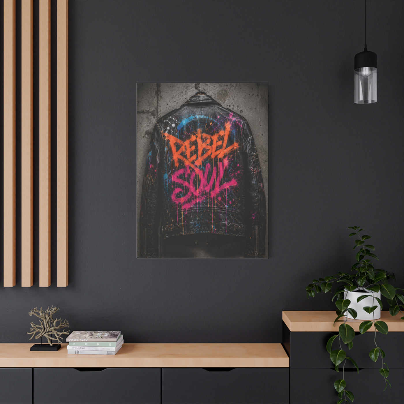 Rebel Soul Leather Graffiti Street Wall Art & Canvas Print