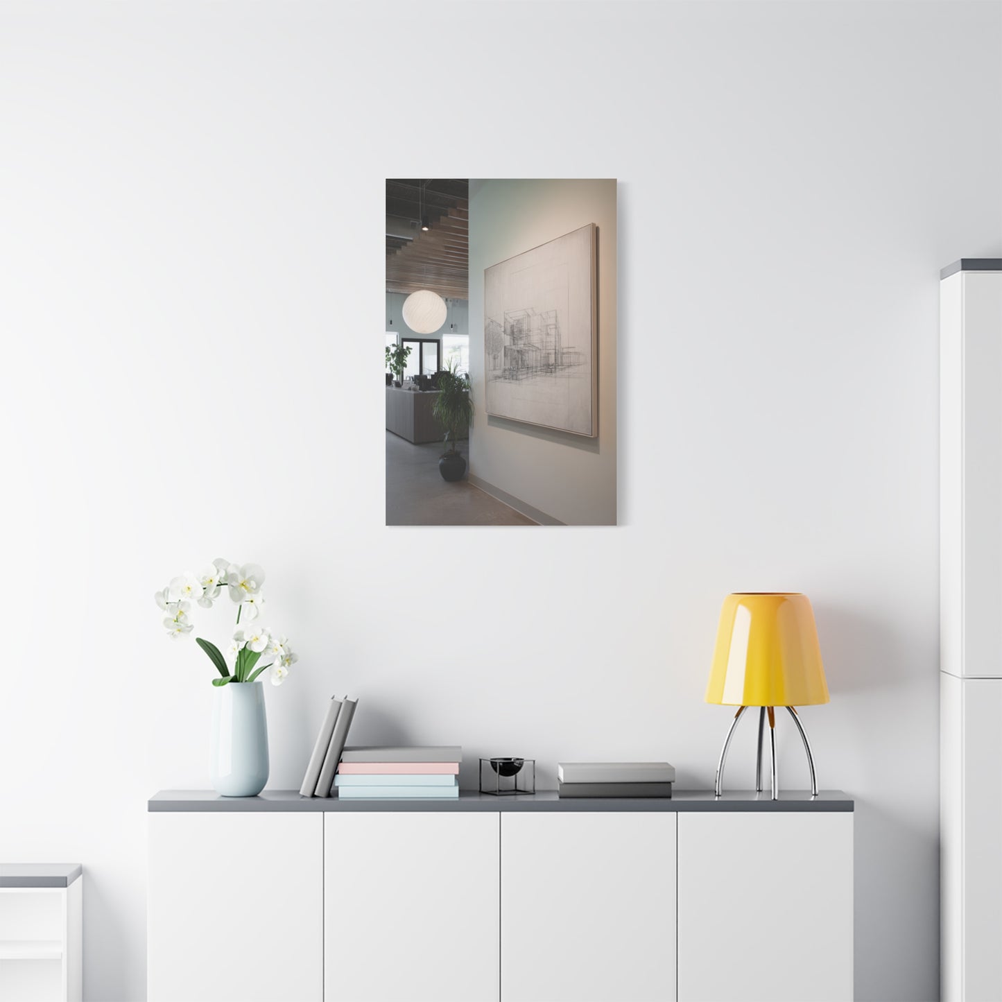 Refined Architectural Linework Artwork Wall Art & Canvas Print