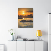 Hippo Resting at Sunset Waters Wall Art & Canvas Prints