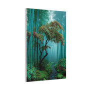 Green Bamboo Grove Mist Path Wall Art & Canvas Print