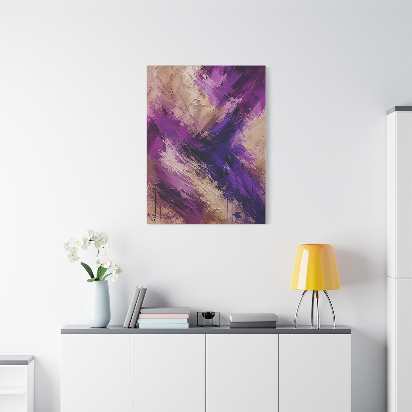 Purple Abstract Expressionist Texture Wall Art & Canvas Print