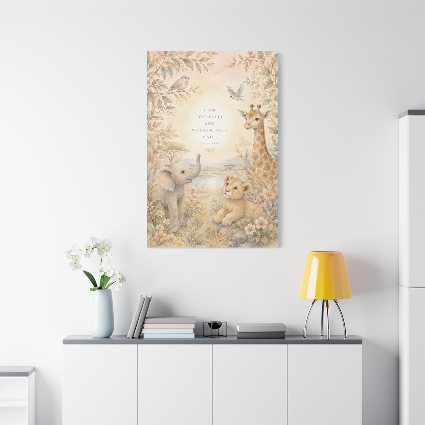 Fearfully and Wonderfully Made Nursery Scripture Wall Art & Canvas Print