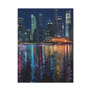 Singapore Skyline Marina Bay Night Reflections Wall Art & Canvas Print